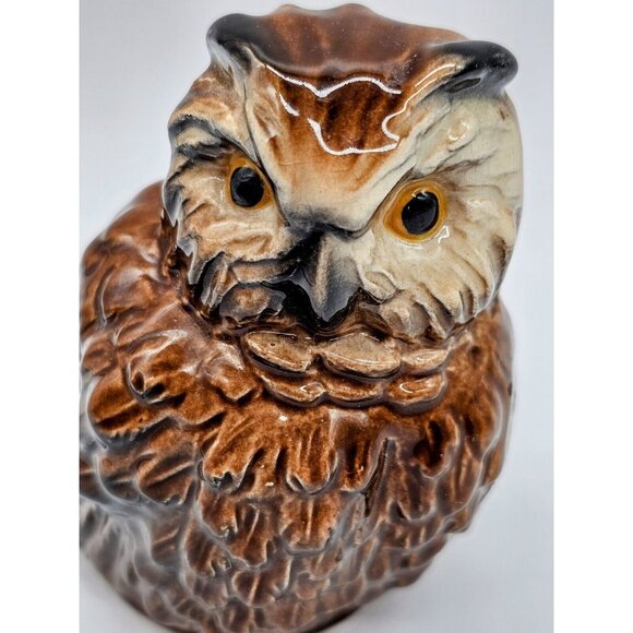 Vintage Goebel Porcelain Brown Screech Owl Bird #38317-08 Figurine West Germany - Picture 2 of 7